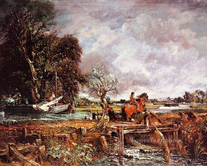 Le cheval sautant Paysage romantique John Constable Peintures à l'huile
